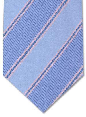 Gravata Coordinati Infantil azul com listras nas cores rosa e lilás