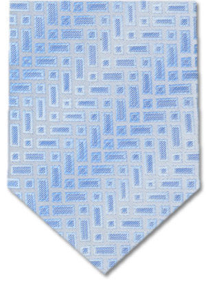 Gravata  Coordinati trabalhada nas cores azul e prata.