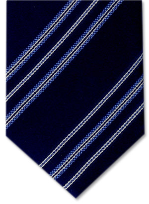 Gravata Cravatterie Internazionali marinho com listras nas cores azul e prata.