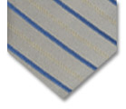 Gravata Ginno Paolli prata com listras na cor azul e detalhes amarelo